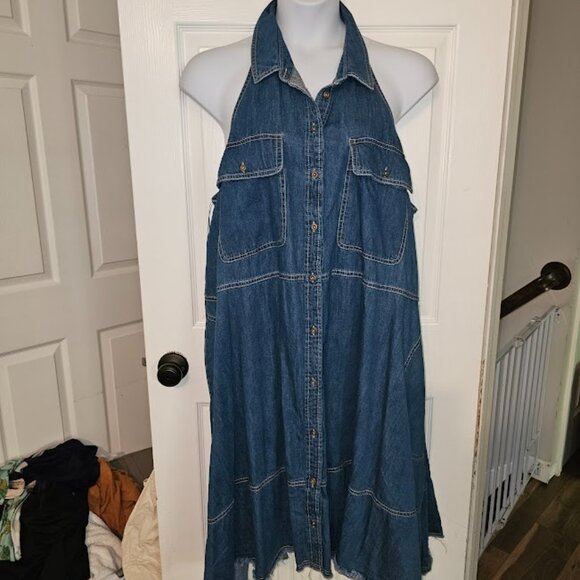 Anthropologie Pilcro Sleeveless Halter Swing Midi Dress 2X - Picture 3 of 7